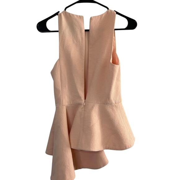 Anthropologie C/MEO COLLECTIVE Asymmetric Ruffle Coral Peach Fools Gold Top - Picture 7 of 14